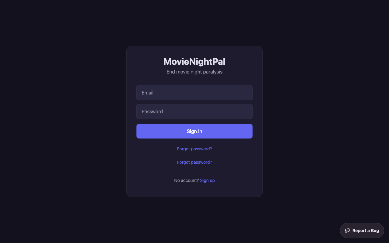 MovieNightPal website